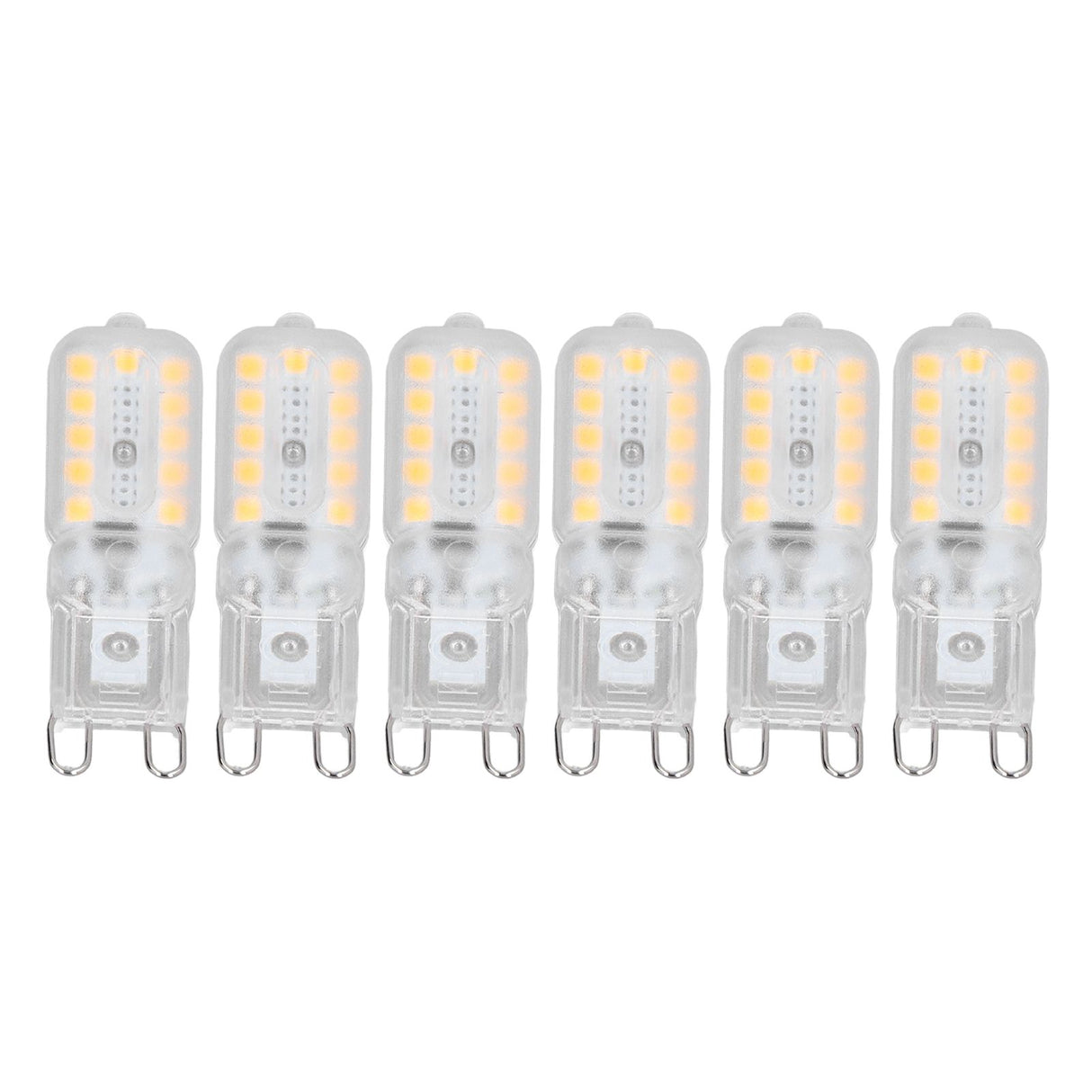 6pcs G9 LED Bulb 5W Transparent Cover 22LED Dimmable G9 Light Bulb for Ceiling Light Wall Light Table Light Warm White 220-240V