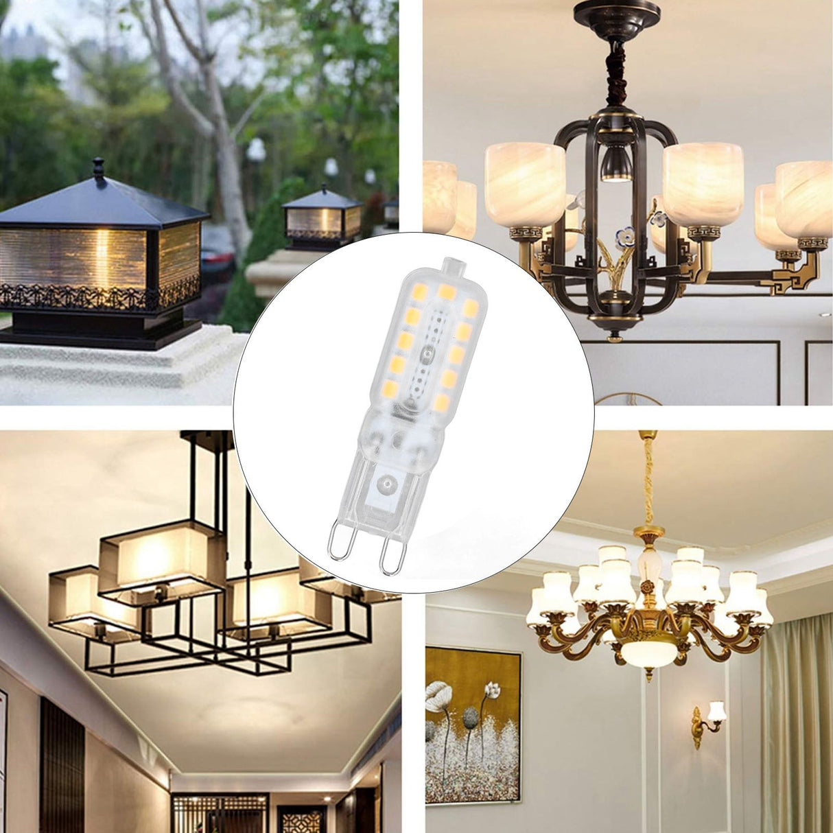 6pcs G9 LED Bulb 5W Transparent Cover 22LED Dimmable G9 Light Bulb for Ceiling Light Wall Light Table Light Warm White 220-240V