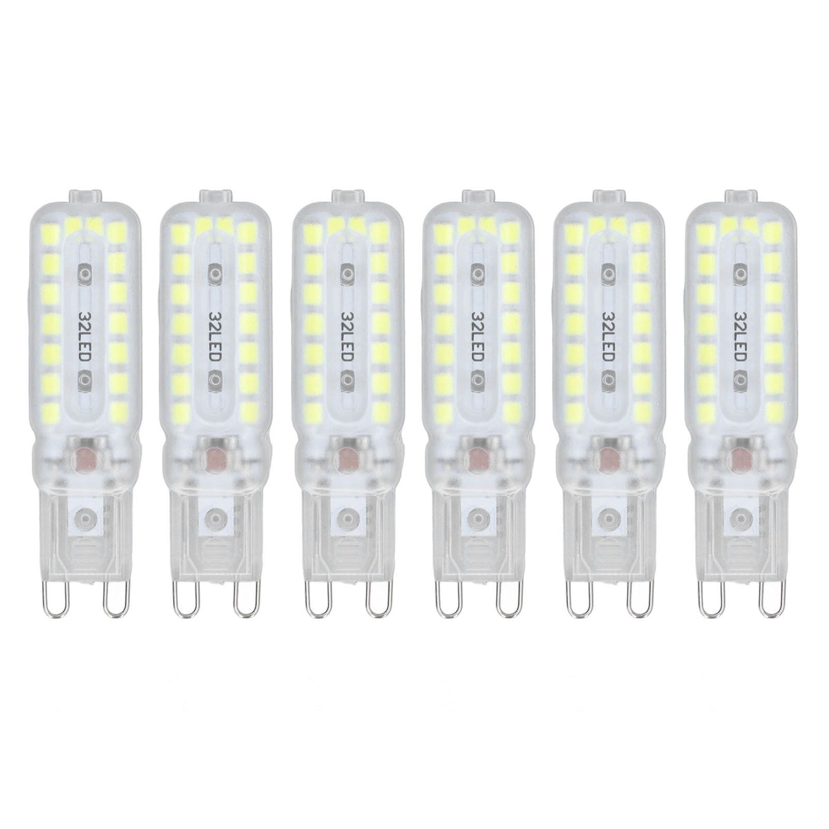 6pcs G9 LED Bulbs 7W Dimmable 360° Illumination Replacement Light Bulb for Wall Desk Cabinet Lamp White Light 220-240V
