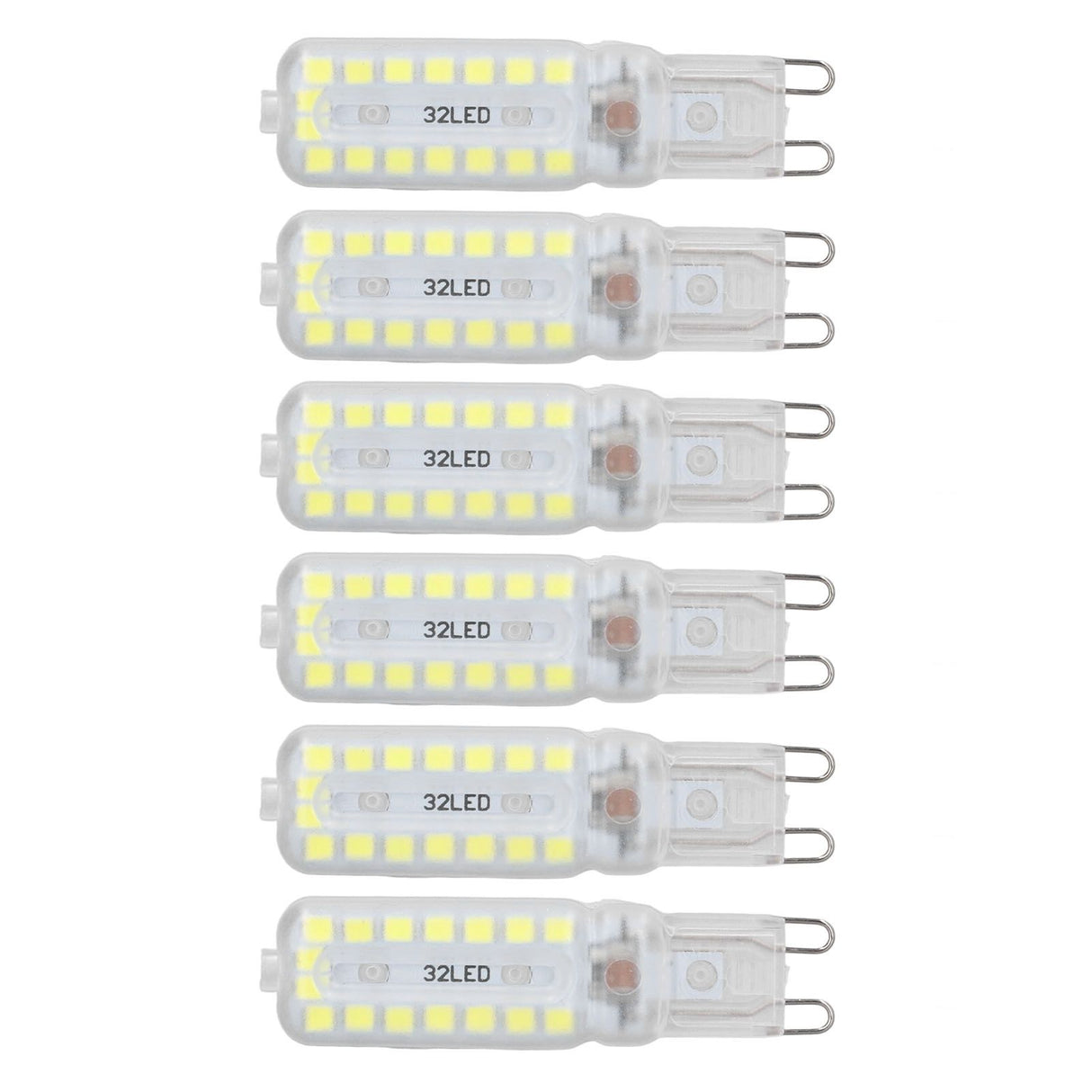 6pcs G9 LED Bulbs 7W Dimmable 360° Illumination Replacement Light Bulb for Wall Desk Cabinet Lamp White Light 220-240V
