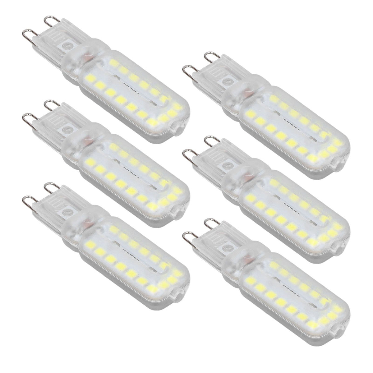6pcs G9 LED Bulbs 7W Dimmable 360° Illumination Replacement Light Bulb for Wall Desk Cabinet Lamp White Light 220-240V