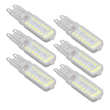 6pcs G9 LED Bulbs 7W Dimmable 360° Illumination Replacement Light Bulb for Wall Desk Cabinet Lamp White Light 220-240V