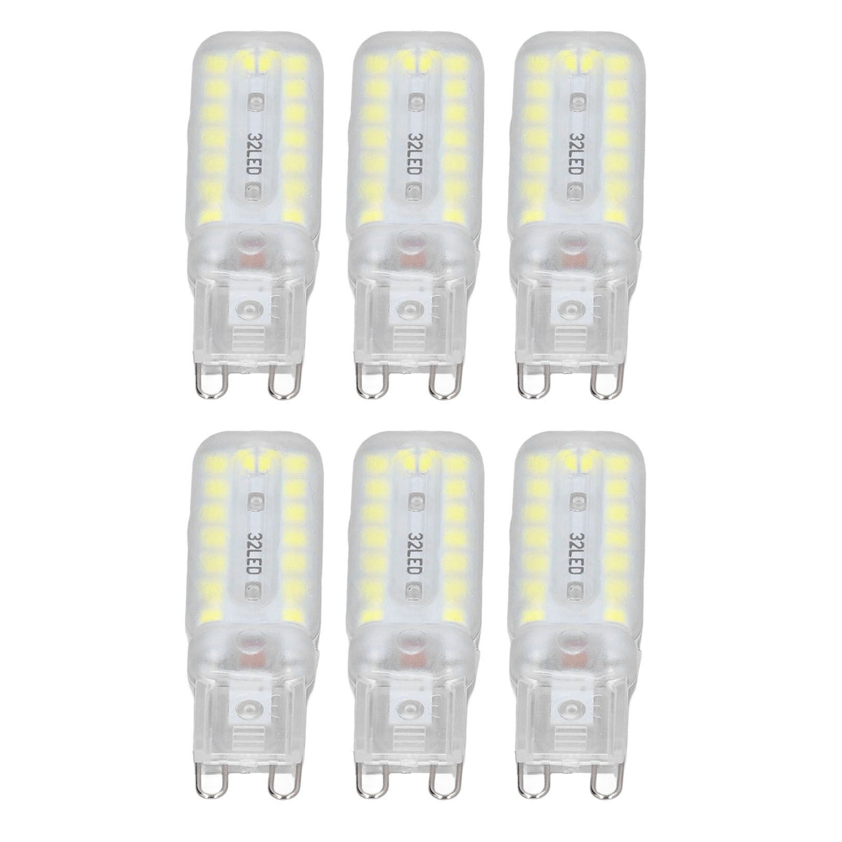 6pcs G9 LED Bulbs 7W Dimmable 360° Illumination Replacement Light Bulb for Wall Desk Cabinet Lamp White Light 220-240V