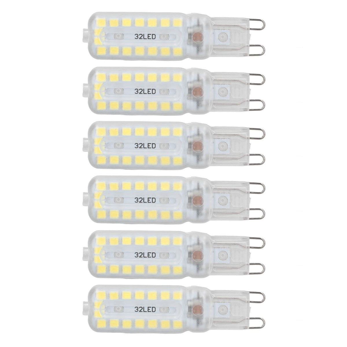 6pcs G9 LED Bulbs 7W Dimmable 360° Illumination Replacement Light Bulb for Wall Desk Cabinet Lamp Natural White 110-140V