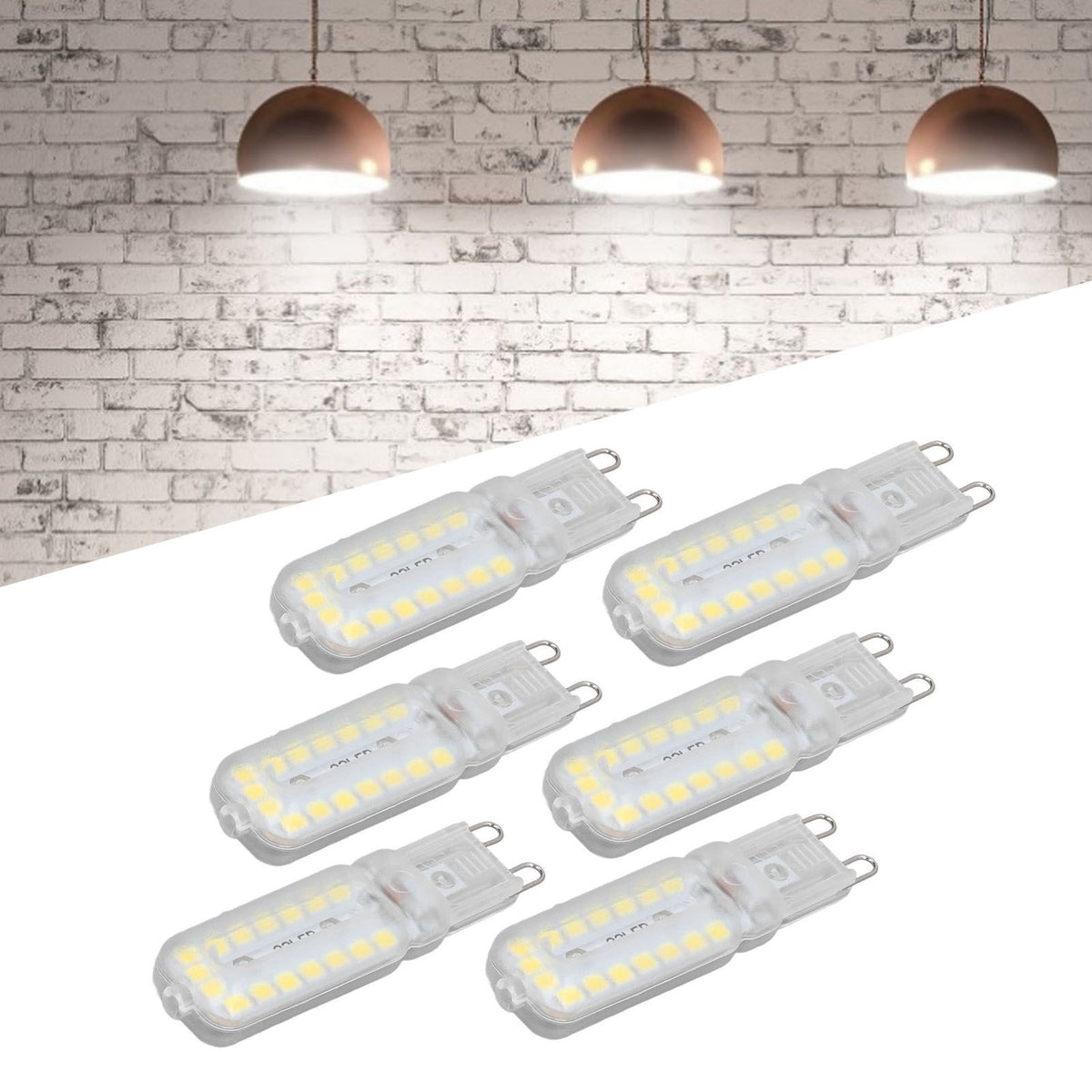 6pcs G9 LED Bulbs 7W Dimmable 360° Illumination Replacement Light Bulb for Wall Desk Cabinet Lamp Natural White 110-140V
