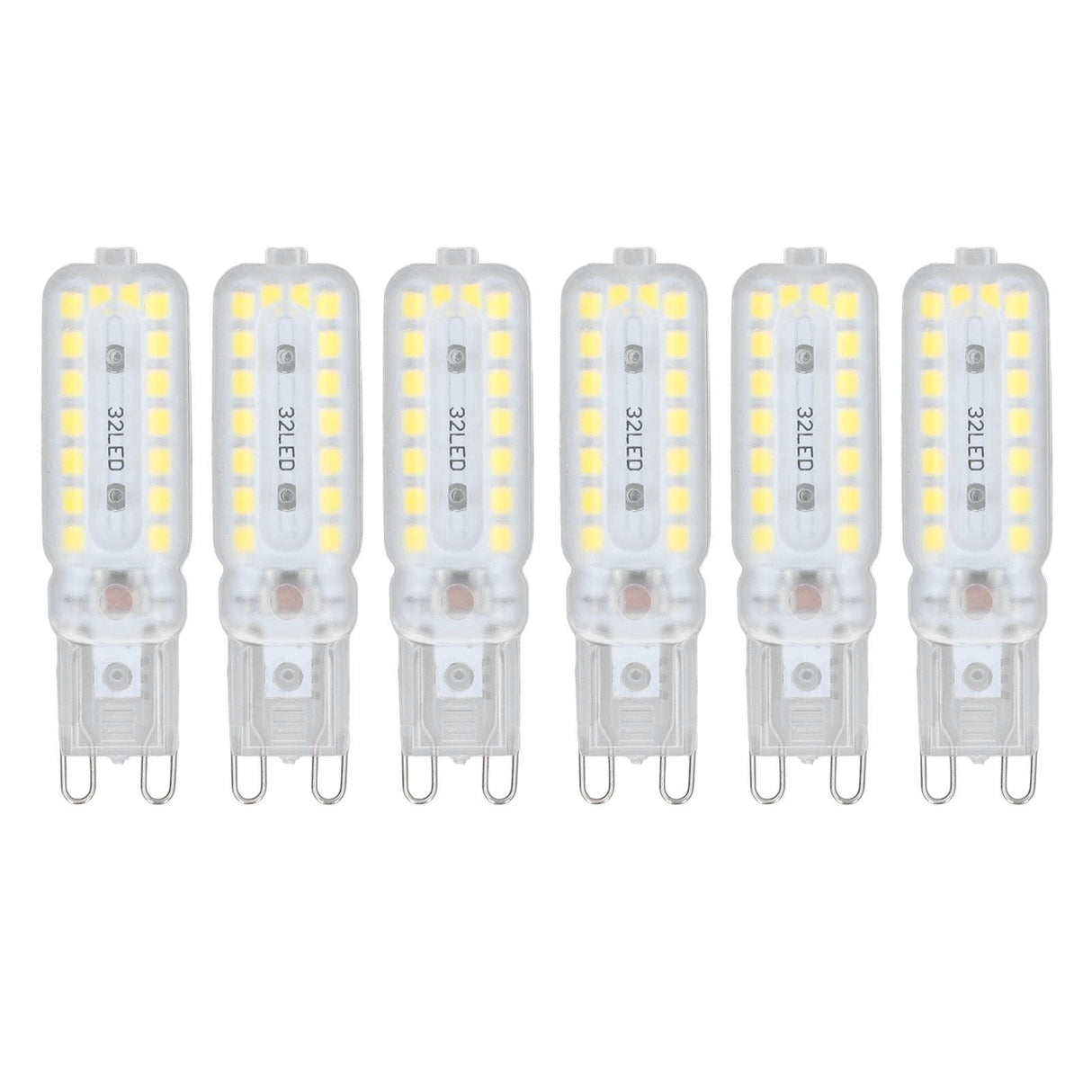 6pcs G9 LED Bulbs 7W Dimmable 360° Illumination Replacement Light Bulb for Wall Desk Cabinet Lamp Natural White 220-240V