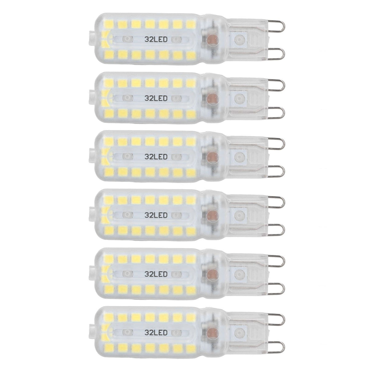 6pcs G9 LED Bulbs 7W Dimmable 360° Illumination Replacement Light Bulb for Wall Desk Cabinet Lamp Natural White 220-240V