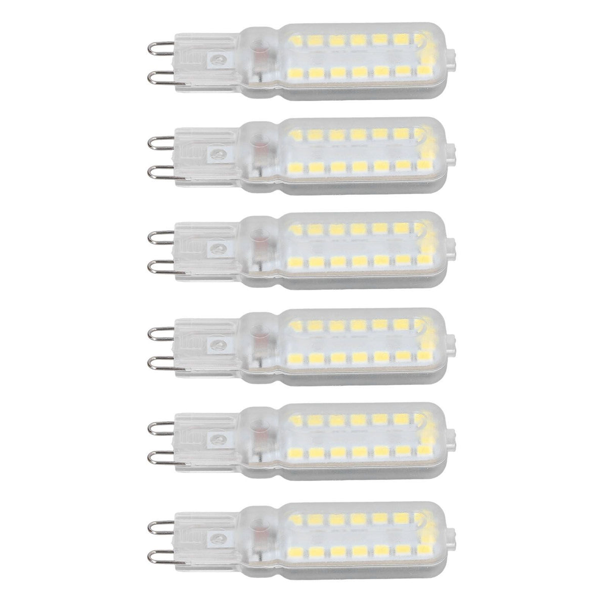 6pcs G9 LED Bulbs 7W Dimmable 360° Illumination Replacement Light Bulb for Wall Desk Cabinet Lamp Natural White 220-240V