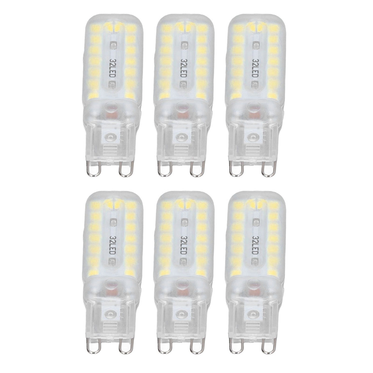 6pcs G9 LED Bulbs 7W Dimmable 360° Illumination Replacement Light Bulb for Wall Desk Cabinet Lamp Natural White 220-240V