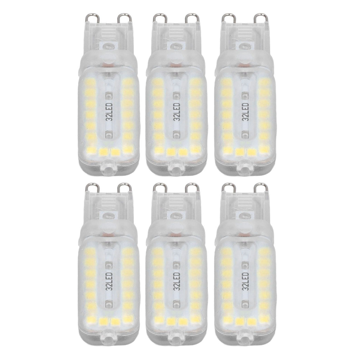 6pcs G9 LED Bulbs 7W Dimmable 360° Illumination Replacement Light Bulb for Wall Desk Cabinet Lamp Natural White 220-240V