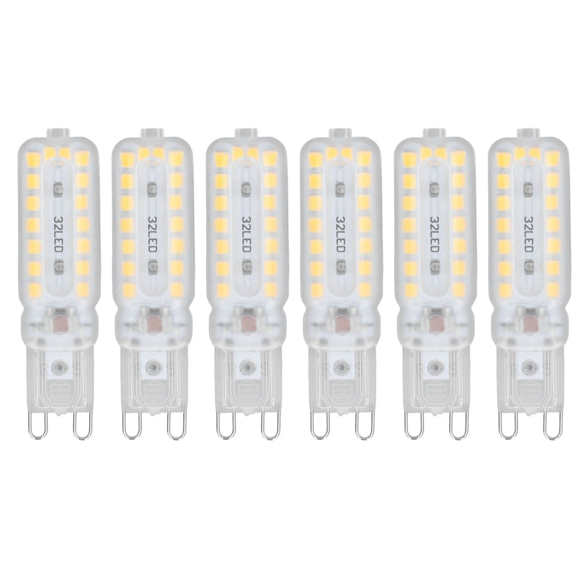 6pcs G9 LED Bulbs 7W Dimmable 360° Illumination Replacement Light Bulb for Wall Desk Cabinet Lamp Warm White 110-140V