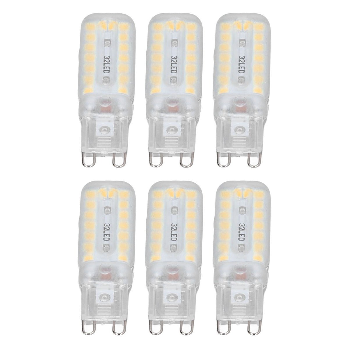 6pcs G9 LED Bulbs 7W Dimmable 360° Illumination Replacement Light Bulb for Wall Desk Cabinet Lamp Warm White 110-140V