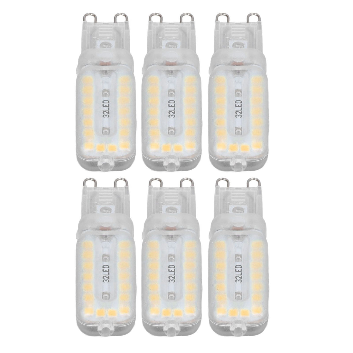 6pcs G9 LED Bulbs 7W Dimmable 360° Illumination Replacement Light Bulb for Wall Desk Cabinet Lamp Warm White 110-140V