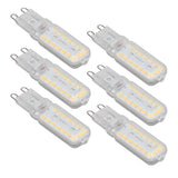 6pcs G9 LED Bulbs 7W Dimmable 360° Illumination Replacement Light Bulb for Wall Desk Cabinet Lamp Warm White 220-240V - 45-Degree Angle