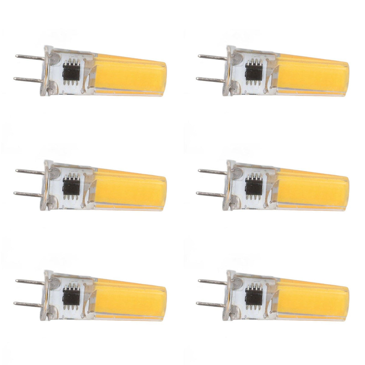 6Pcs G8 LED Bulb 5W Dimmable 2508 COB Energy Saving Easy Installation 360 Degrees 50000 Hours Stable 5W Bulbs 100‑120V Warm White