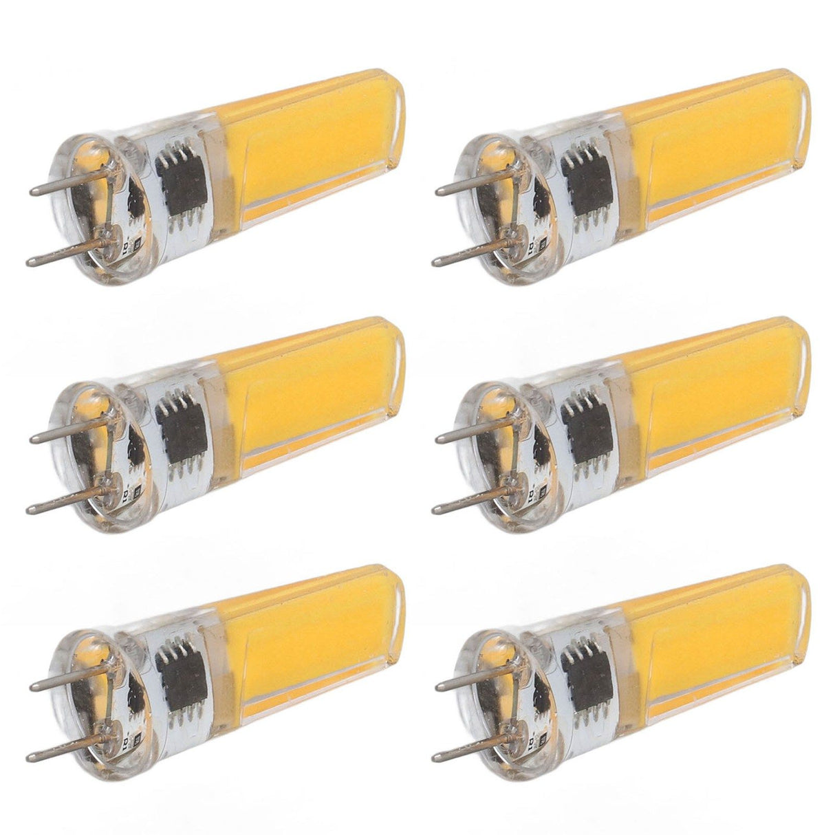 6Pcs G8 LED Bulb 5W Dimmable 2508 COB Energy Saving Easy Installation 360 Degrees 50000 Hours Stable 5W Bulbs 100‑120V Warm White