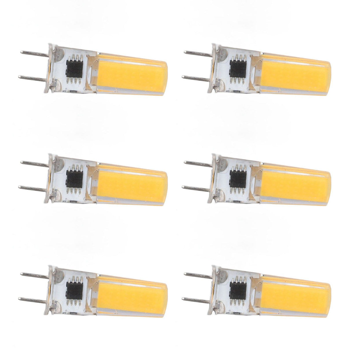 6Pcs G8 LED Bulb 5W Dimmable 2508 COB Energy Saving Easy Installation 360 Degrees 50000 Hours Stable 5W Bulbs 100‑120V Warm White