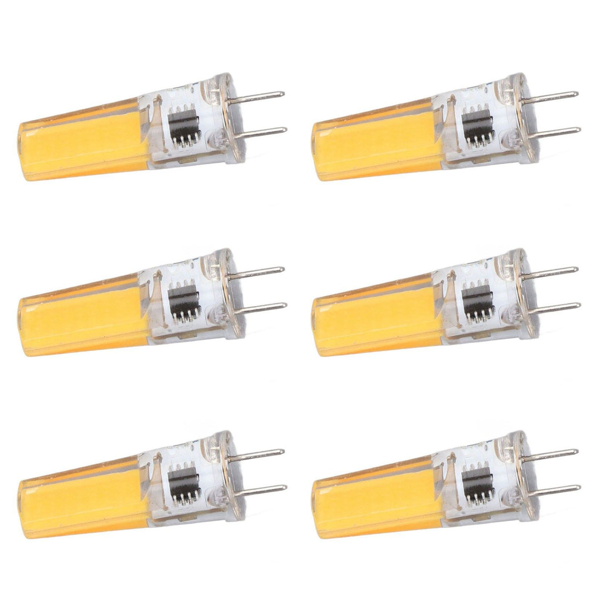 6Pcs G8 LED Bulb 5W Dimmable 2508 COB Energy Saving Easy Installation 360 Degrees 50000 Hours Stable 5W Bulbs 100‑120V Warm White