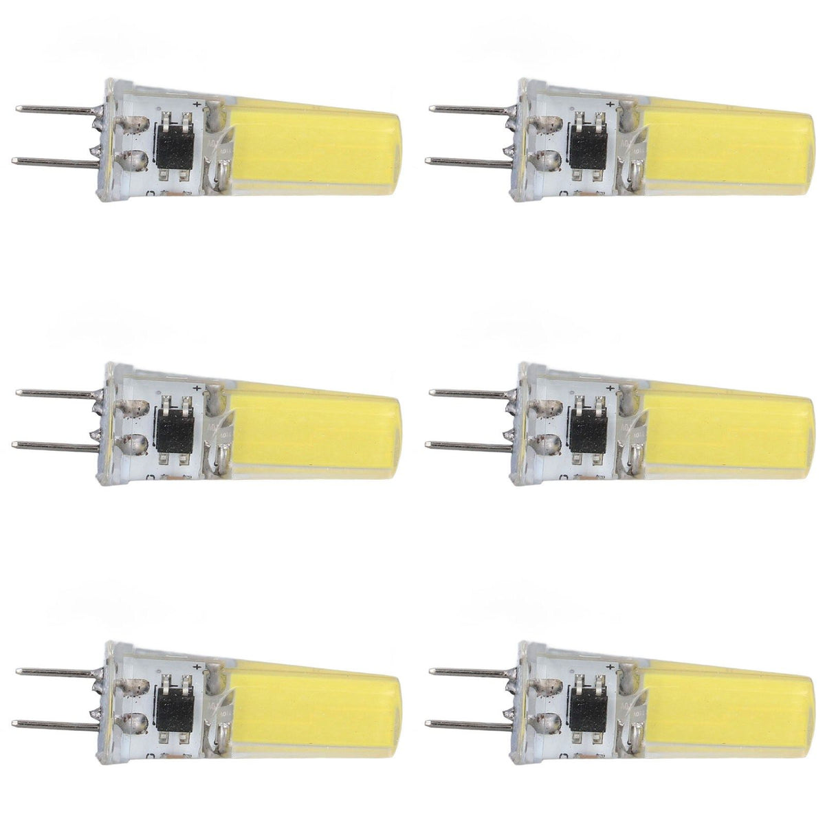 6Pcs G8 LED Bulb 5W Dimmable 2508 COB Energy Saving Easy Installation 360 Degrees 50000 Hours Stable 5W Bulbs 100‑120V Cold White