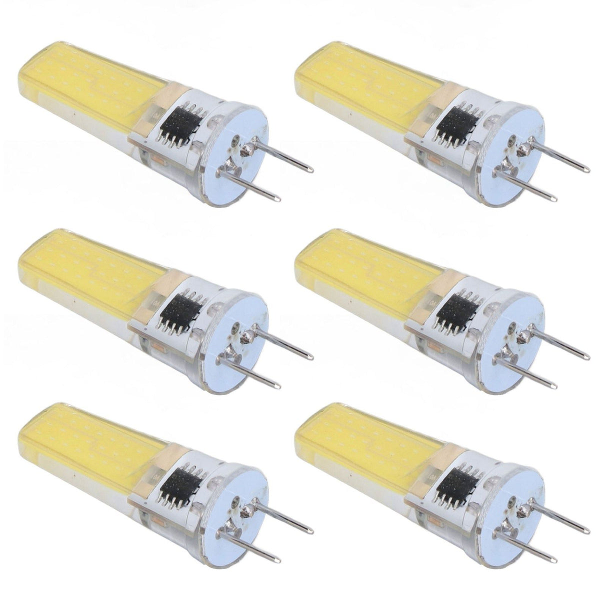 6Pcs G8 LED Bulb 5W Dimmable 2508 COB Energy Saving Easy Installation 360 Degrees 50000 Hours Stable 5W Bulbs 100‑120V Cold White