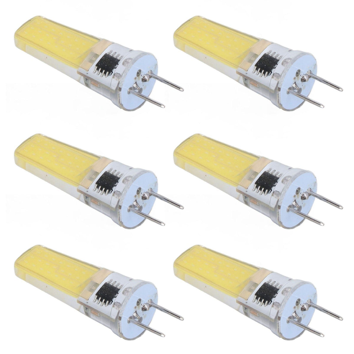 6Pcs G8 LED Bulb 5W Dimmable 2508 COB Energy Saving Easy Installation 360 Degrees 50000 Hours Stable 5W Bulbs 100‑120V Cold White