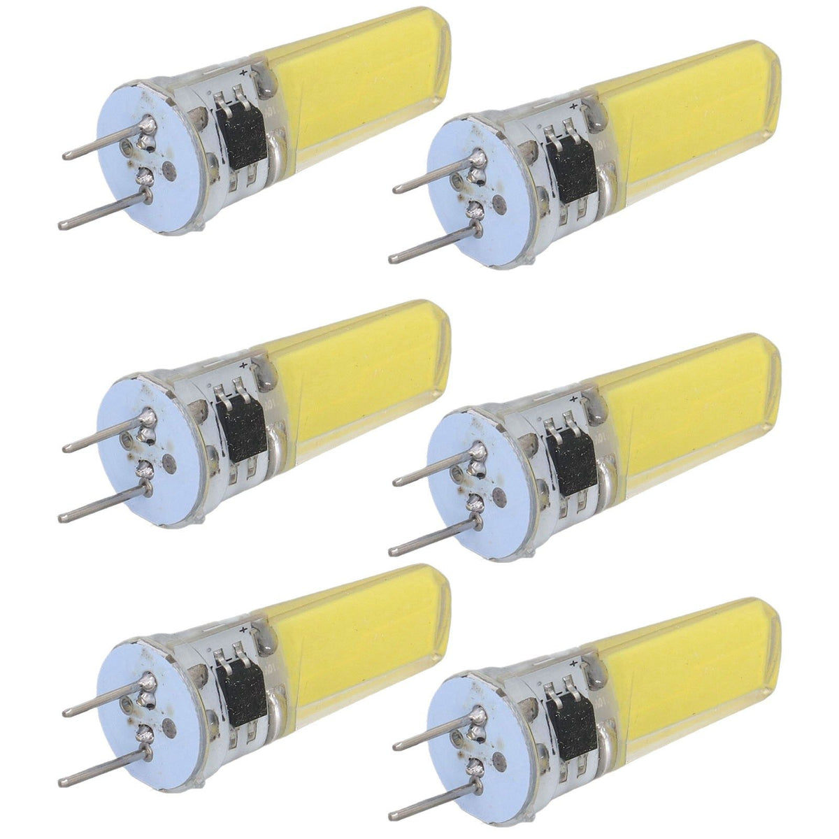 6Pcs G8 LED Bulb 5W Dimmable 2508 COB Energy Saving Easy Installation 360 Degrees 50000 Hours Stable 5W Bulbs 100‑120V Cold White