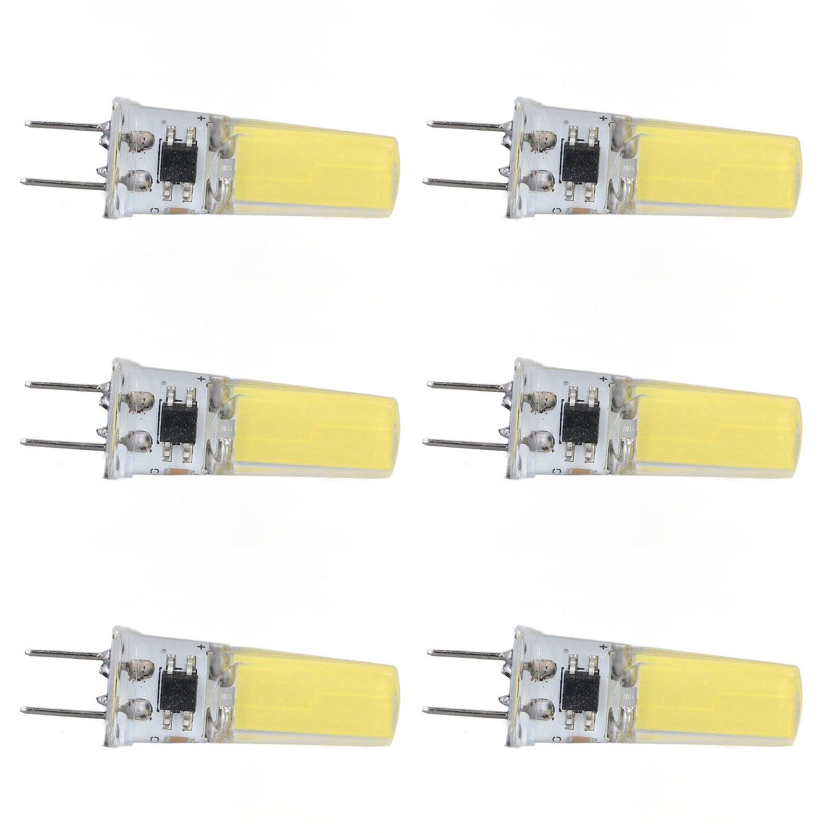 6Pcs G8 LED Bulb 5W Dimmable 2508 COB Energy Saving Easy Installation 360 Degrees 50000 Hours Stable 5W Bulbs 100‑120V Cold White
