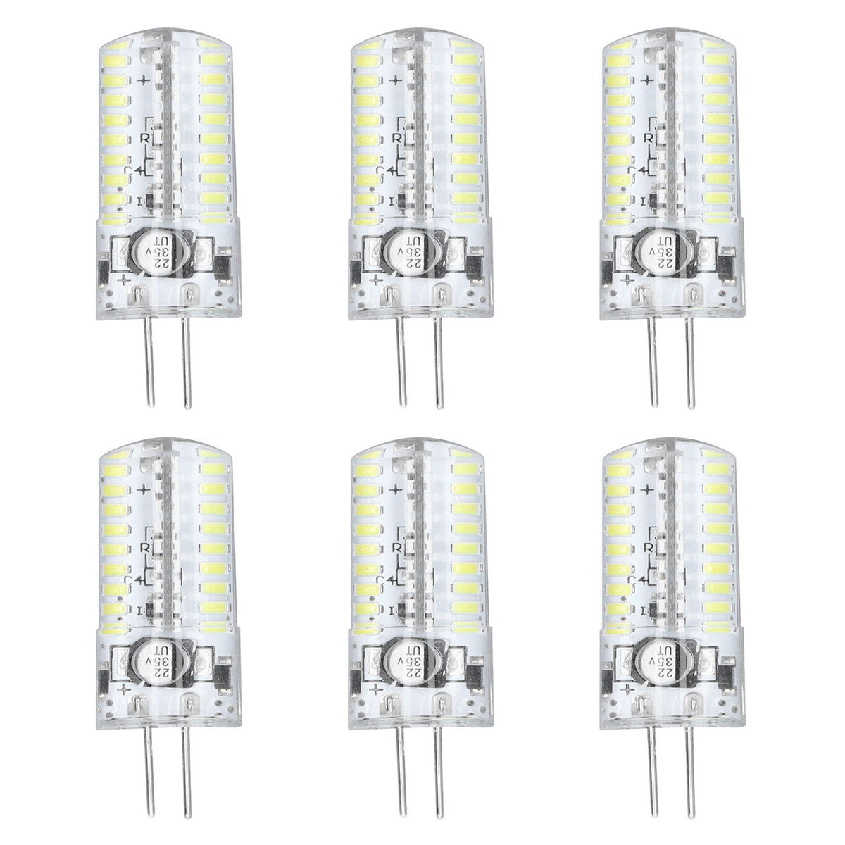 6 Pcs G4 LED Bulbs Bi Pin Base Light Bulbs 5W LED Corn Bulbs for Landscape Lighting Home Lighting Pure White 6000-6500K