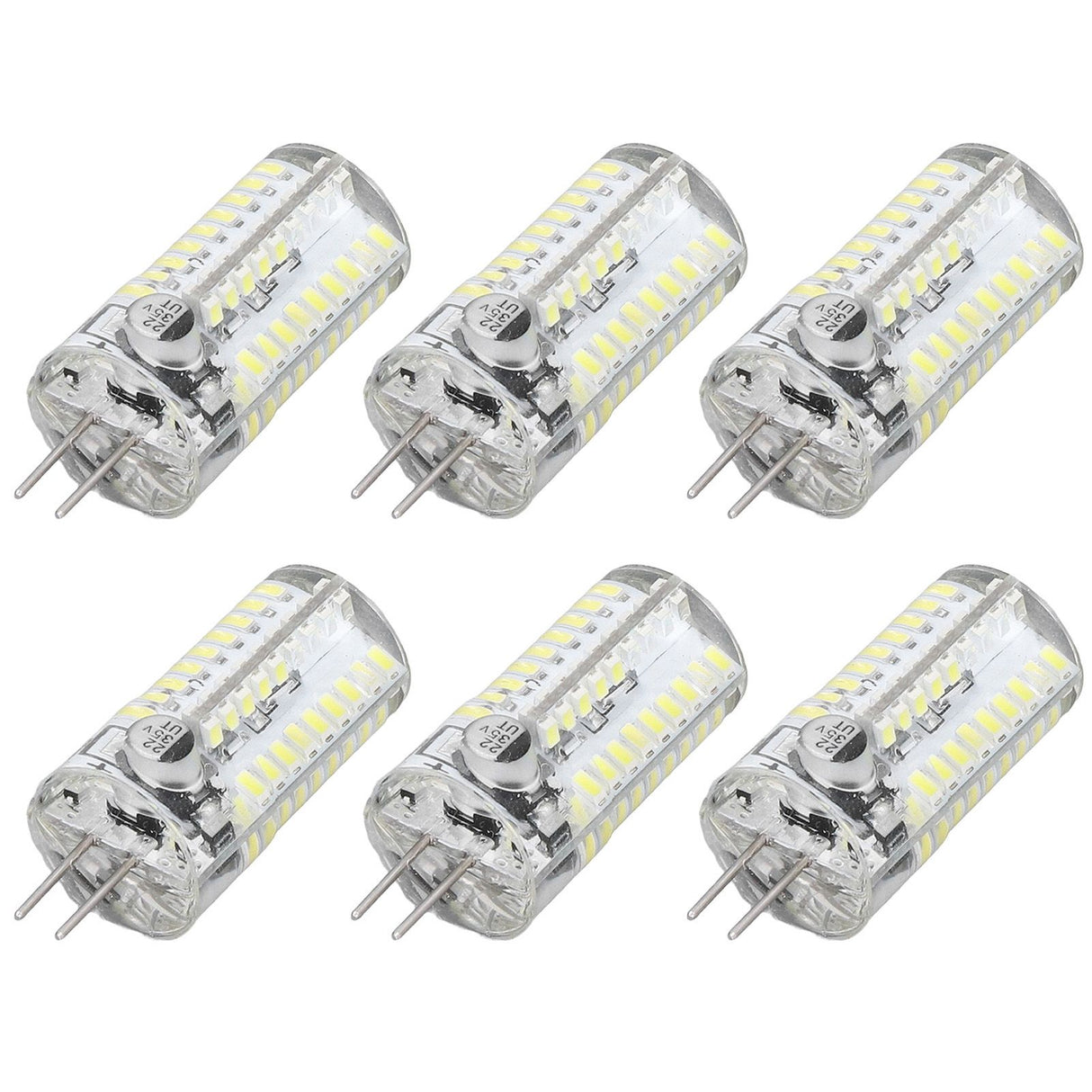 6 Pcs G4 LED Bulbs Bi Pin Base Light Bulbs 5W LED Corn Bulbs for Landscape Lighting Home Lighting Pure White 6000-6500K