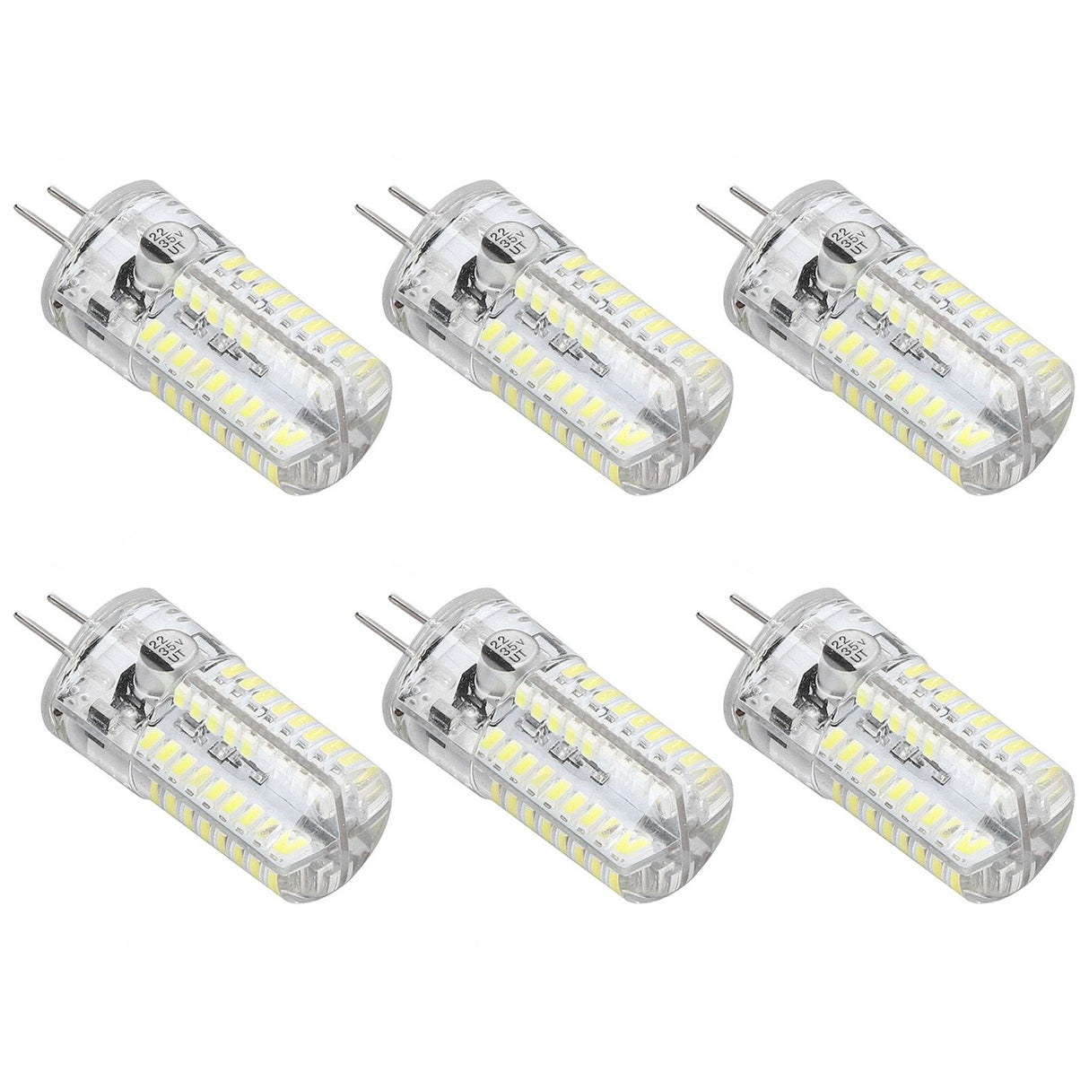 6 Pcs G4 LED Bulbs Bi Pin Base Light Bulbs 5W LED Corn Bulbs for Landscape Lighting Home Lighting Pure White 6000-6500K