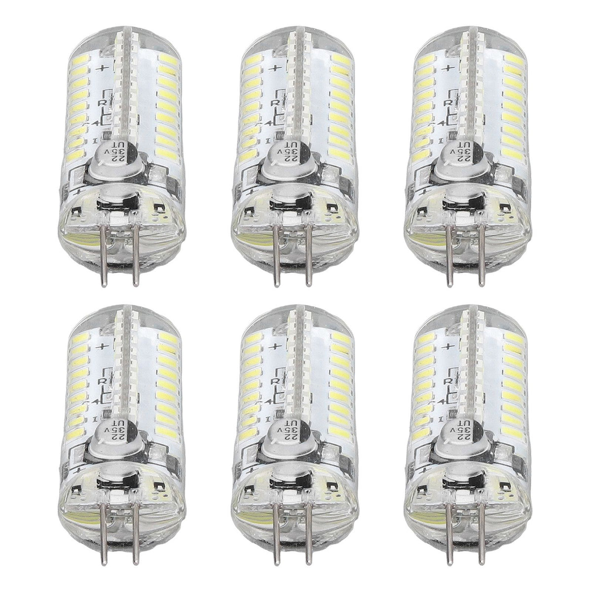 6 Pcs G4 LED Bulbs Bi Pin Base Light Bulbs 5W LED Corn Bulbs for Landscape Lighting Home Lighting Pure White 6000-6500K