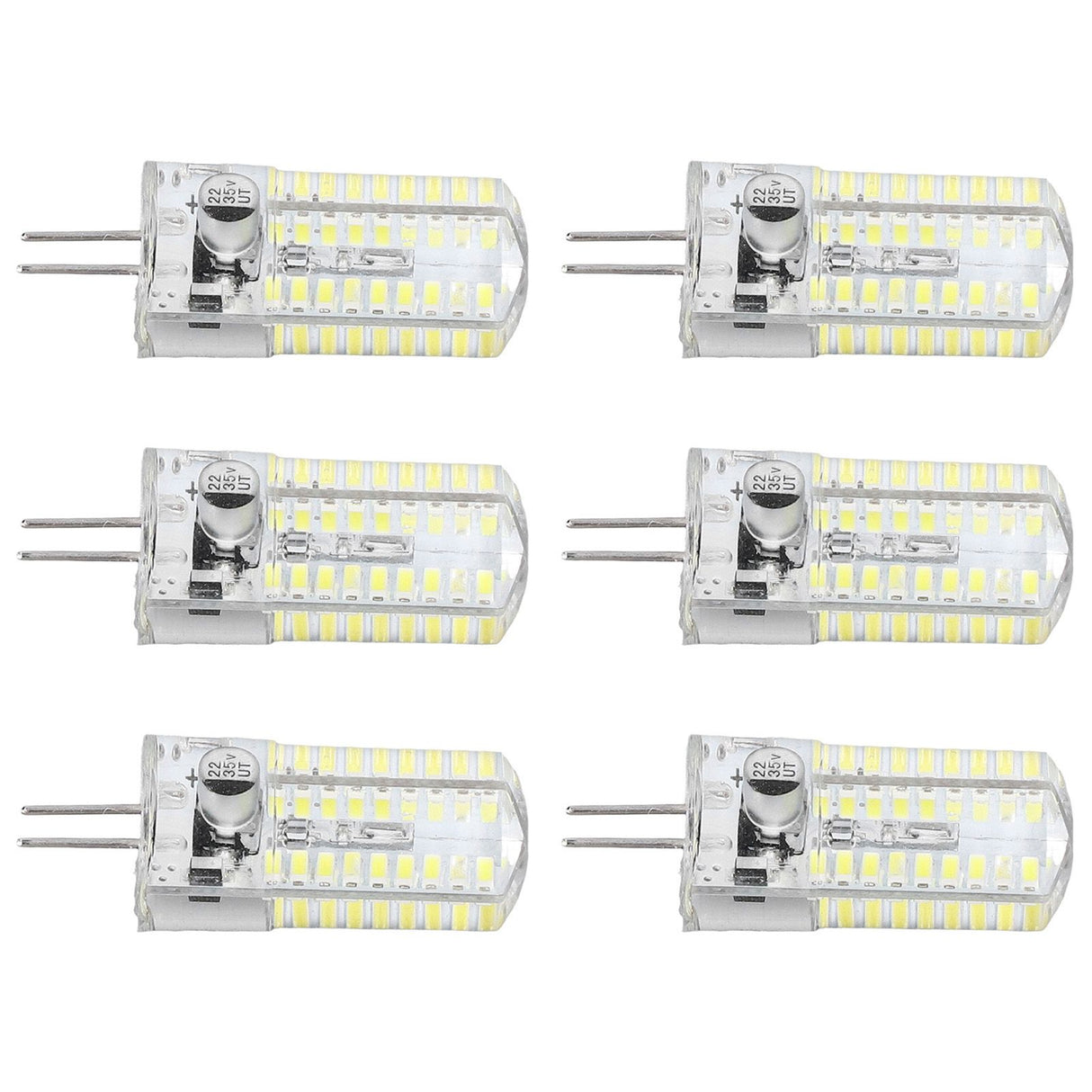 6 Pcs G4 LED Bulbs Bi Pin Base Light Bulbs 5W LED Corn Bulbs for Landscape Lighting Home Lighting Pure White 6000-6500K