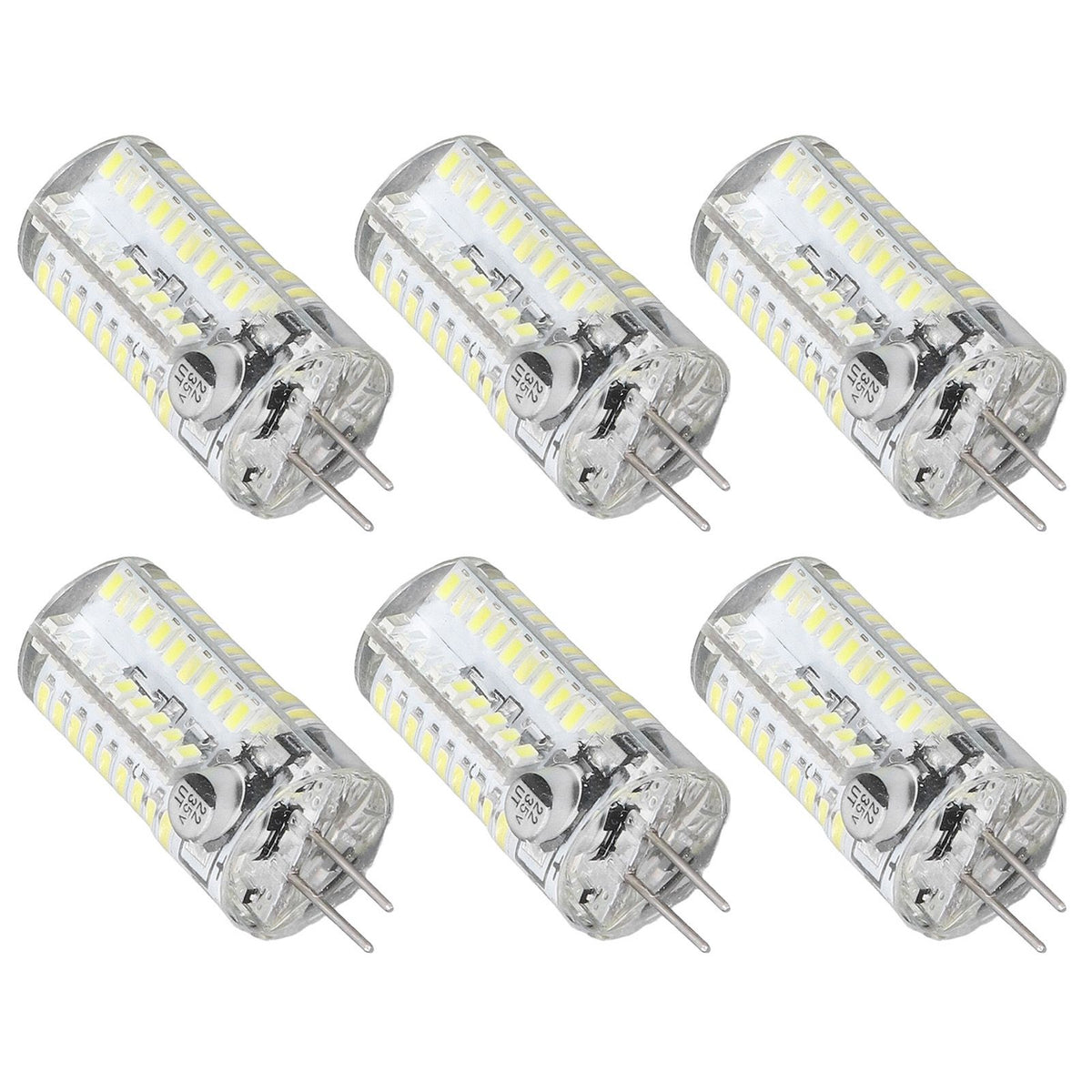 6 Pcs G4 LED Bulbs Bi Pin Base Light Bulbs 5W LED Corn Bulbs for Landscape Lighting Home Lighting Pure White 6000-6500K