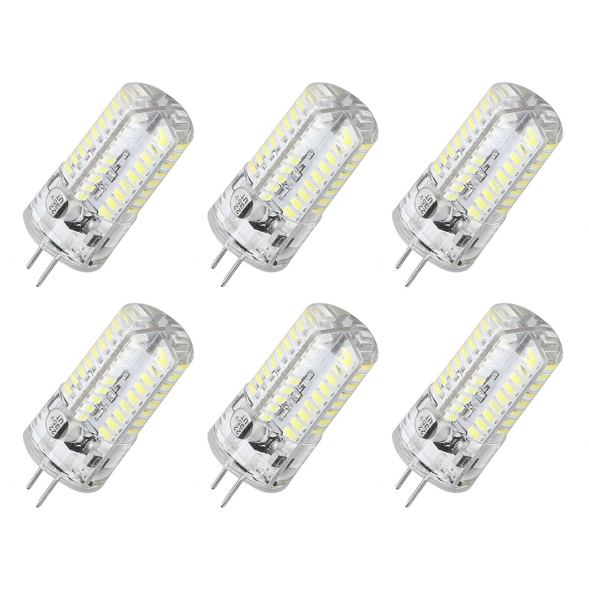 6 Pcs G4 LED Bulbs Bi Pin Base Light Bulbs 5W LED Corn Bulbs for Landscape Lighting Home Lighting Pure White 6000-6500K