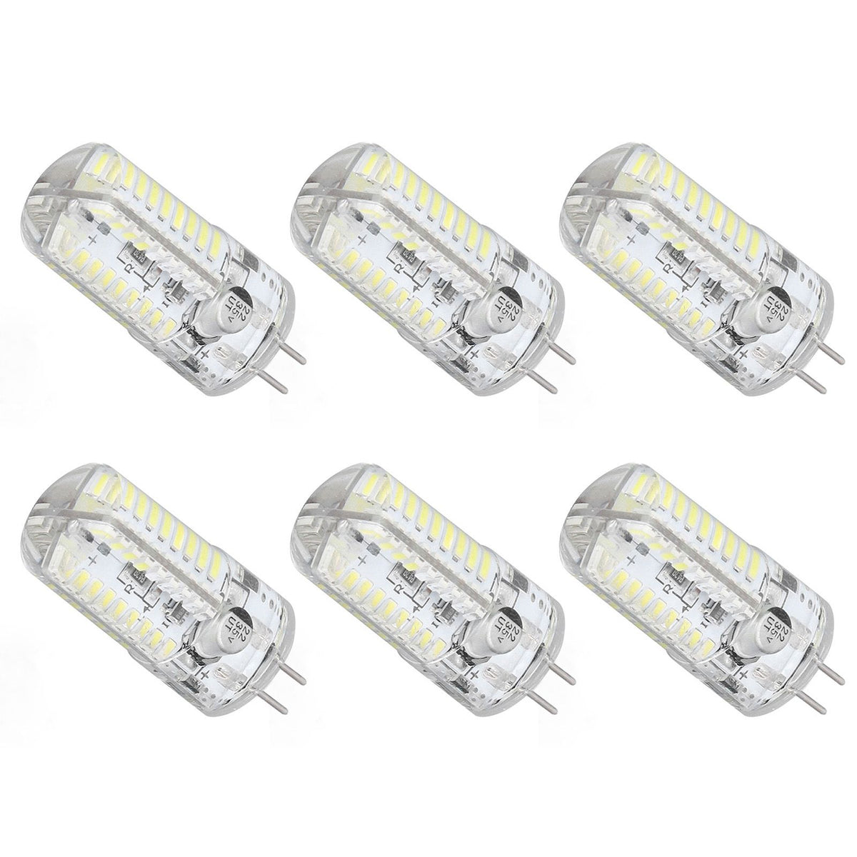 6 Pcs G4 LED Bulbs Bi Pin Base Light Bulbs 5W LED Corn Bulbs for Landscape Lighting Home Lighting Pure White 6000-6500K