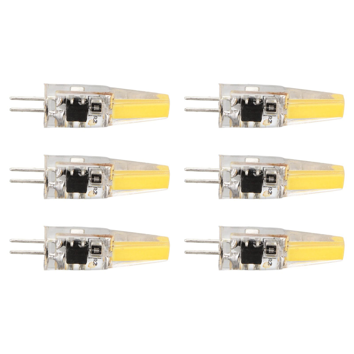 6 Pcs 6W 500LM G4 Bulb LED COB Silica Gel Energy Saving Lamp Bulb for Ceiling Lamp Wall Lamp Table Lamp 220V Warm White