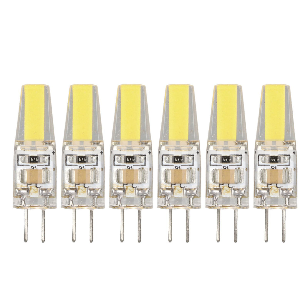 6 Pcs 6W 500LM G4 Bulb LED COB Silica Gel Energy Saving Lamp Bulb for Ceiling Lamp Wall Lamp Table Lamp 220V Cold White
