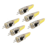 6 Pcs 6W 500LM G4 Bulb LED COB Silica Gel Energy Saving Lamp Bulb for Ceiling Lamp Wall Lamp Table Lamp 220V Cold White