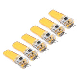 6 Pieces G4 LED Bulbs 9W Dimmable COB Lamp 500LM for Home Ceiling Landscape Chandelier Lamps 3000K Warm Light - Front View