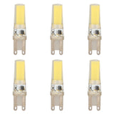 6pcs G9 LED Light Bulb COB Dimmable Professional G9 LED Bulb Replacement for Wall Lamps Table Lamps 220V White Light