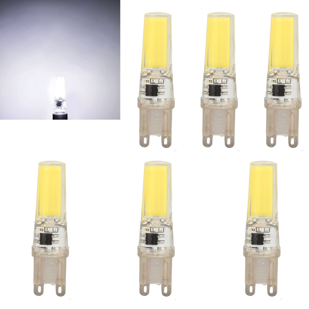 6pcs G9 LED Light Bulb COB Dimmable Professional G9 LED Bulb Replacement for Wall Lamps Table Lamps 220V White Light