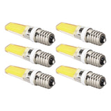 6PCS E14 COB Lamp Bulb Mini 360 Degree Lighting Heat Sinking Silicone Anti Glare for Chandelier Ceiling Light Cold White Light 6500K
