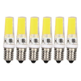 6PCS E14 COB Lamp Bulb Mini 360 Degree Lighting Heat Sinking Silicone Anti Glare for Chandelier Ceiling Light Cold White Light 6500K
