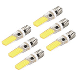 6PCS E14 COB Lamp Bulb Mini 360 Degree Lighting Heat Sinking Silicone Anti Glare for Chandelier Ceiling Light Cold White Light 6500K