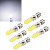 6PCS E14 COB Lamp Bulb Mini 360 Degree Lighting Heat Sinking Silicone Anti Glare for Chandelier Ceiling Light Cold White Light 6500K