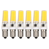 6PCS E14 COB Lamp Bulb Mini 360 Degree Lighting Heat Sinking Silicone Anti Glare for Chandelier Ceiling Light Warm White Light 3000K