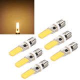 6PCS E14 COB Lamp Bulb Mini 360 Degree Lighting Heat Sinking Silicone Anti Glare for Chandelier Ceiling Light Warm White Light 3000K