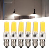 6PCS E14 COB Lamp Bulb Mini 360 Degree Lighting Heat Sinking Silicone Anti Glare for Chandelier Ceiling Light Warm White Light 3000K