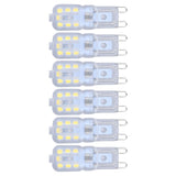 G9 Bulb Dimmable Eye Protection Energy Saving 14 LEDs 3W Light Bulb for Chandelier Table Lamp 6pcs White Light 220V - Front View