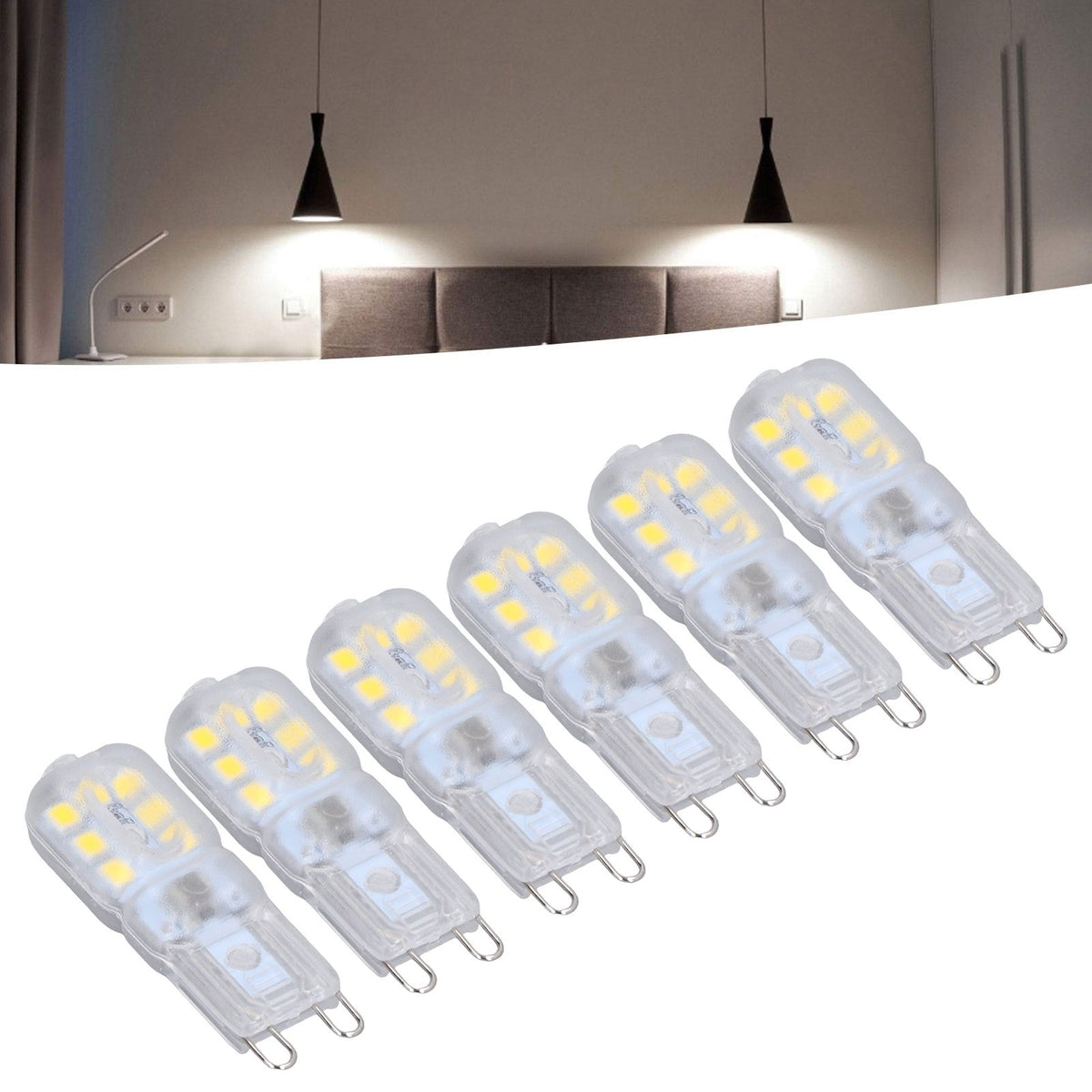 G9 Bulb Dimmable Eye Protection Energy Saving 14 LEDs 3W Light Bulb for Chandelier Table Lamp 6pcs White Light 220V
